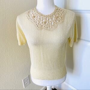 Vintage Aspen Knitwear Short Sleeve Beaded Sweater